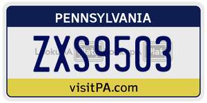 ZXS9503  license plate in PA