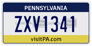 ZXV1341  license plate in PA