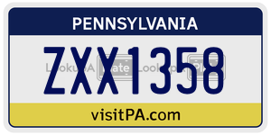 ZXX1358 license plate in Pennsylvania