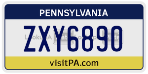 ZXY6890 license plate in Pennsylvania