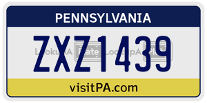 ZXZ1439 license plate in Pennsylvania