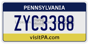 ZYC3388  license plate in PA