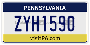ZYH1590 license plate in Pennsylvania
