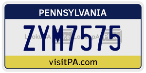 ZYM7575  license plate in PA