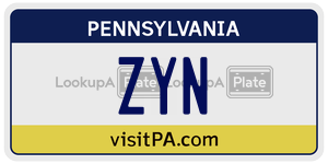 ZYN  license plate in PA