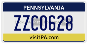 ZZC0628 license plate in Pennsylvania