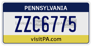ZZC6775 license plate in Pennsylvania