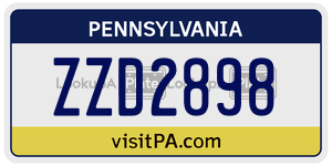ZZD2898  license plate in PA