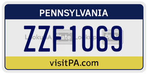 ZZF1069  license plate in PA