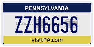 ZZH6656  license plate in PA