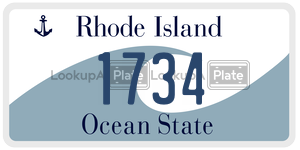 1734 license plate in Rhode Island