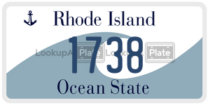 1738 license plate in Rhode Island