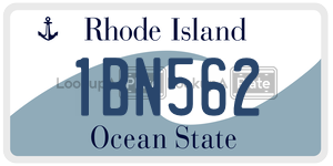 1BN562 license plate in Rhode Island