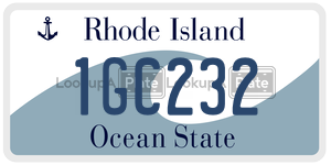1GC232 license plate in Rhode Island