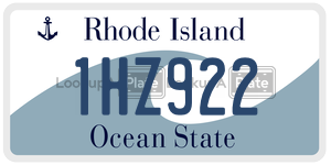 1HZ922 license plate in Rhode Island