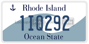 1IQ292  license plate in RI