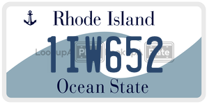 1IW652 license plate in Rhode Island