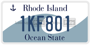 1KF801  license plate in RI