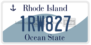 1RW827  license plate in RI