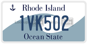 1VK502  license plate in RI