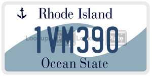 1VM390  license plate in RI