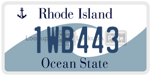 1WB443 license plate in Rhode Island