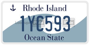 1YC593 license plate in Rhode Island