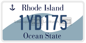 1YD175 license plate in Rhode Island
