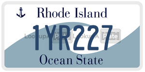 1YR227 license plate in Rhode Island