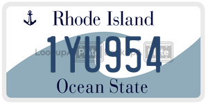 1YU954 license plate in Rhode Island
