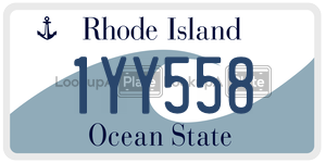 1YY558 license plate in Rhode Island