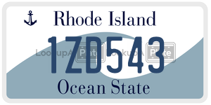 1ZD543  license plate in RI