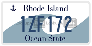 1ZF172  license plate in RI