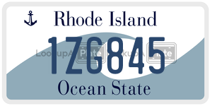 1ZG845 license plate in Rhode Island