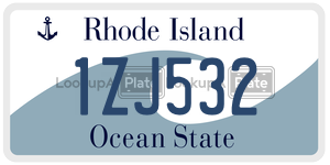 1ZJ532 license plate in Rhode Island
