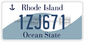 1ZJ671 license plate in Rhode Island