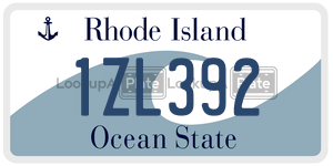 1ZL392  license plate in RI