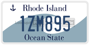 1ZM895 license plate in Rhode Island