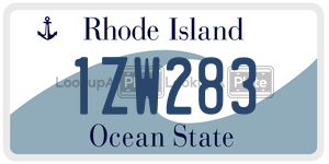 1ZW283  license plate in RI