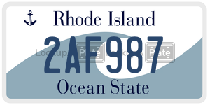 2AF987 license plate in Rhode Island
