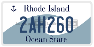 2AH260 license plate in Rhode Island