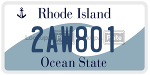 2AW801 license plate in Rhode Island