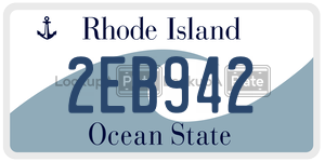2EB942  license plate in RI
