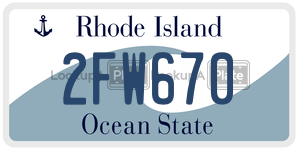 2FW670 license plate in Rhode Island