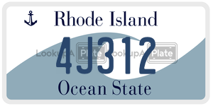 4J312  license plate in RI