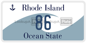 86 license plate in Rhode Island