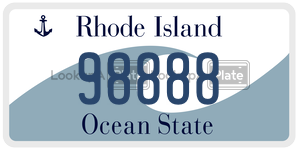 98888 license plate in Rhode Island
