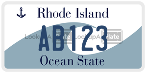 AB123 license plate in Rhode Island