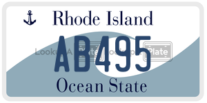 AB495 license plate in Rhode Island