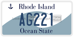 AG221 license plate in Rhode Island